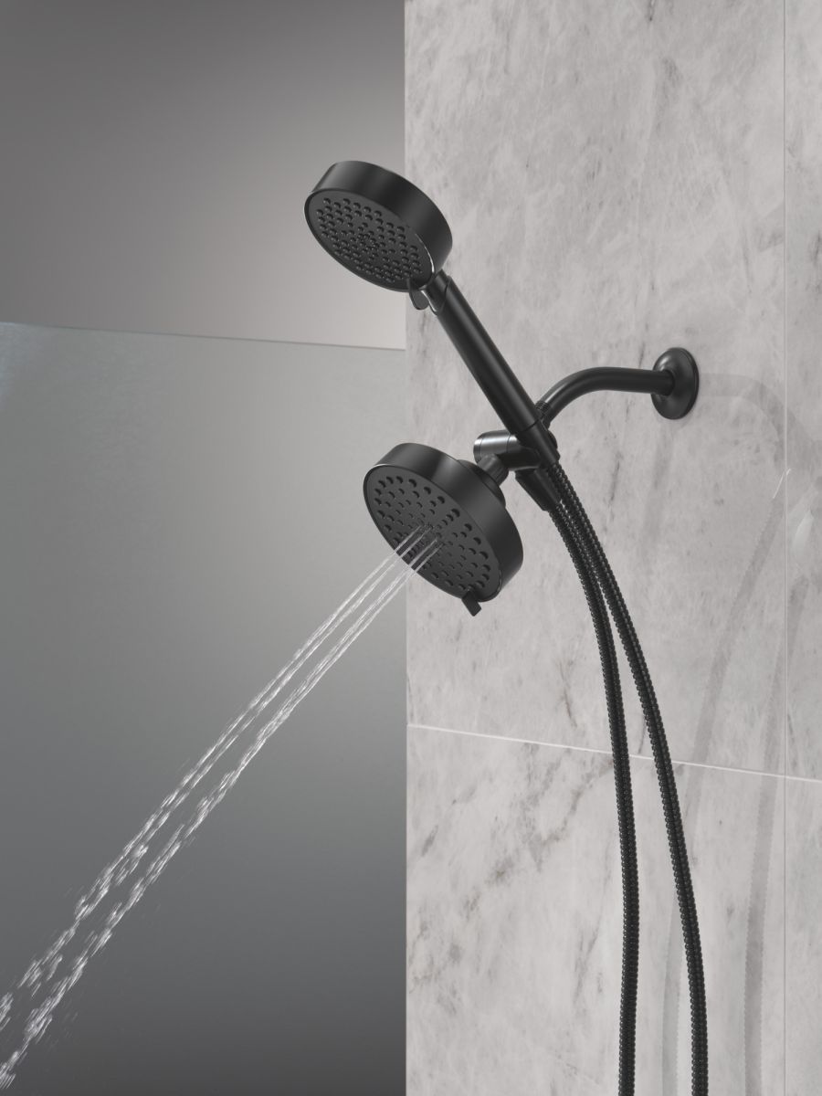 DELTA Universal Showering Components 5-Setting Two-in-One Combination Shower with Additional Mount — Matte Black