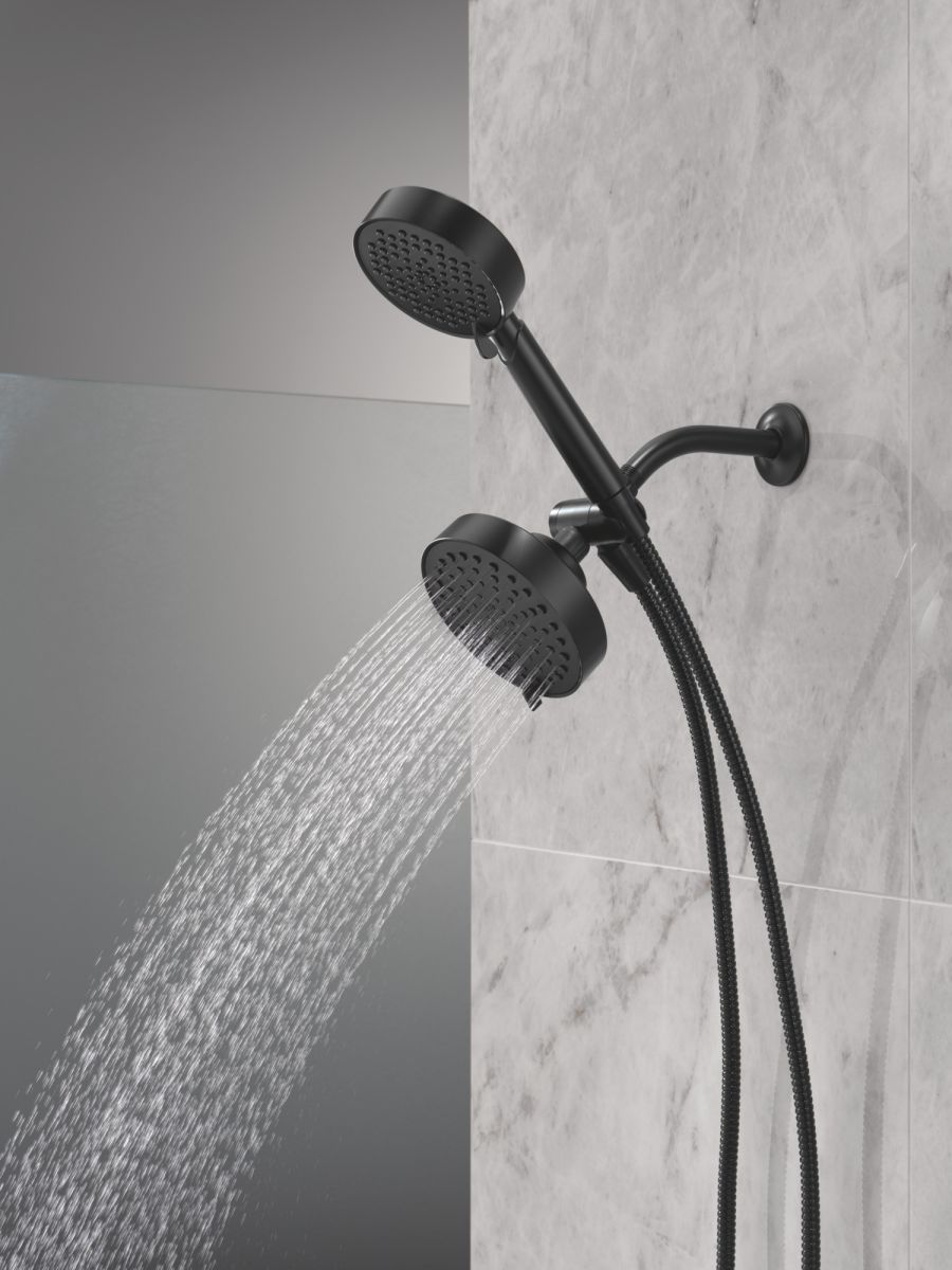 DELTA Universal Showering Components 5-Setting Two-in-One Combination Shower with Additional Mount — Matte Black
