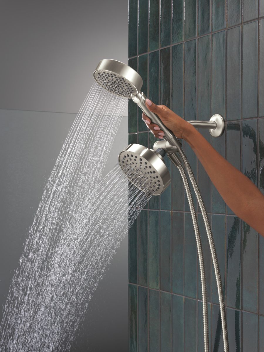 DELTA Universal Showering Components 5-Setting Two-in-One Combination Shower with Additional Mount — Stainless