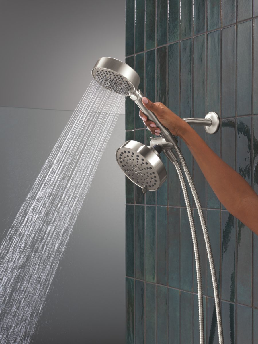 DELTA Universal Showering Components 5-Setting Two-in-One Combination Shower with Additional Mount — Stainless