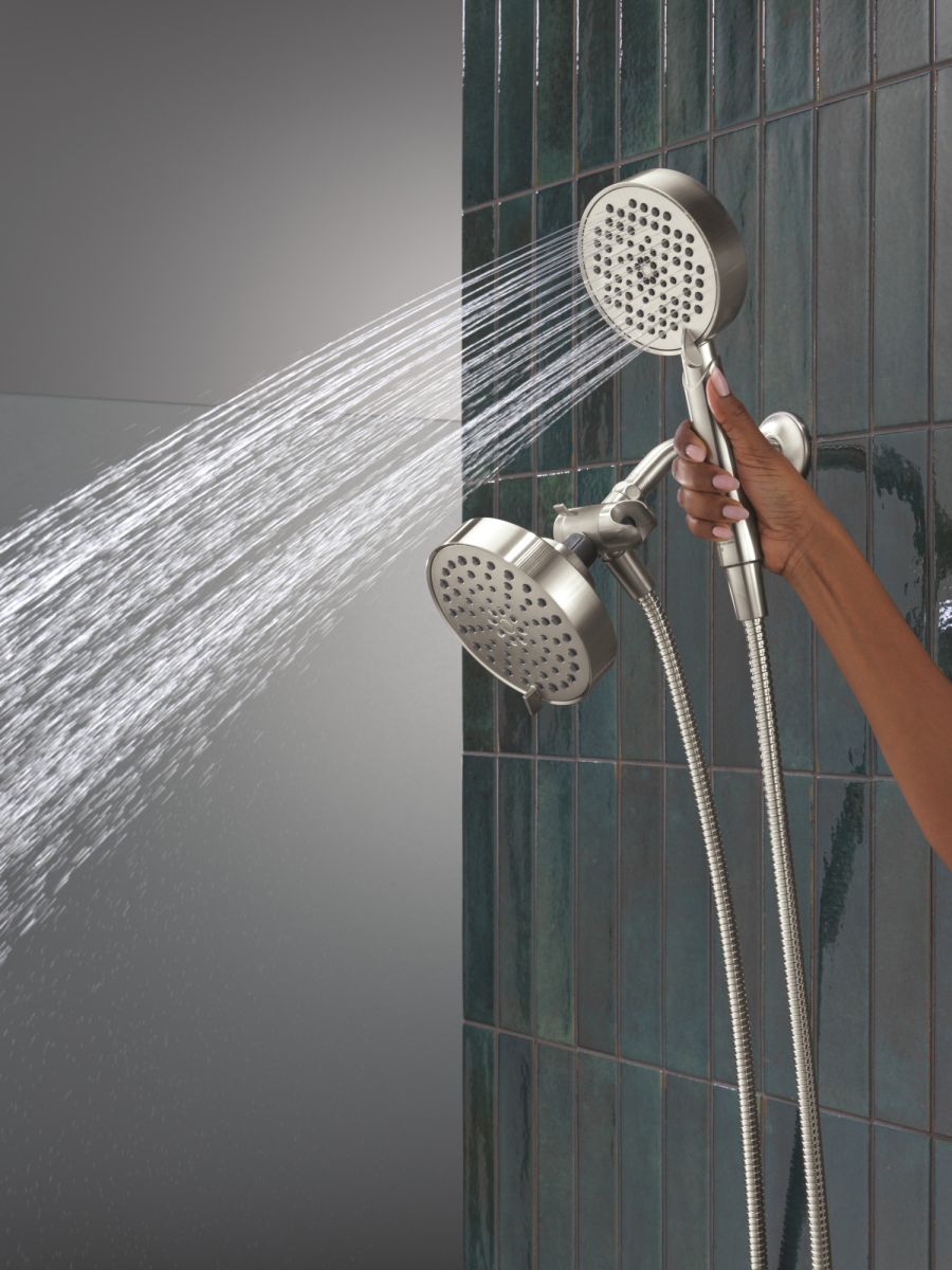 DELTA Universal Showering Components 5-Setting Two-in-One Combination Shower with Additional Mount — Stainless