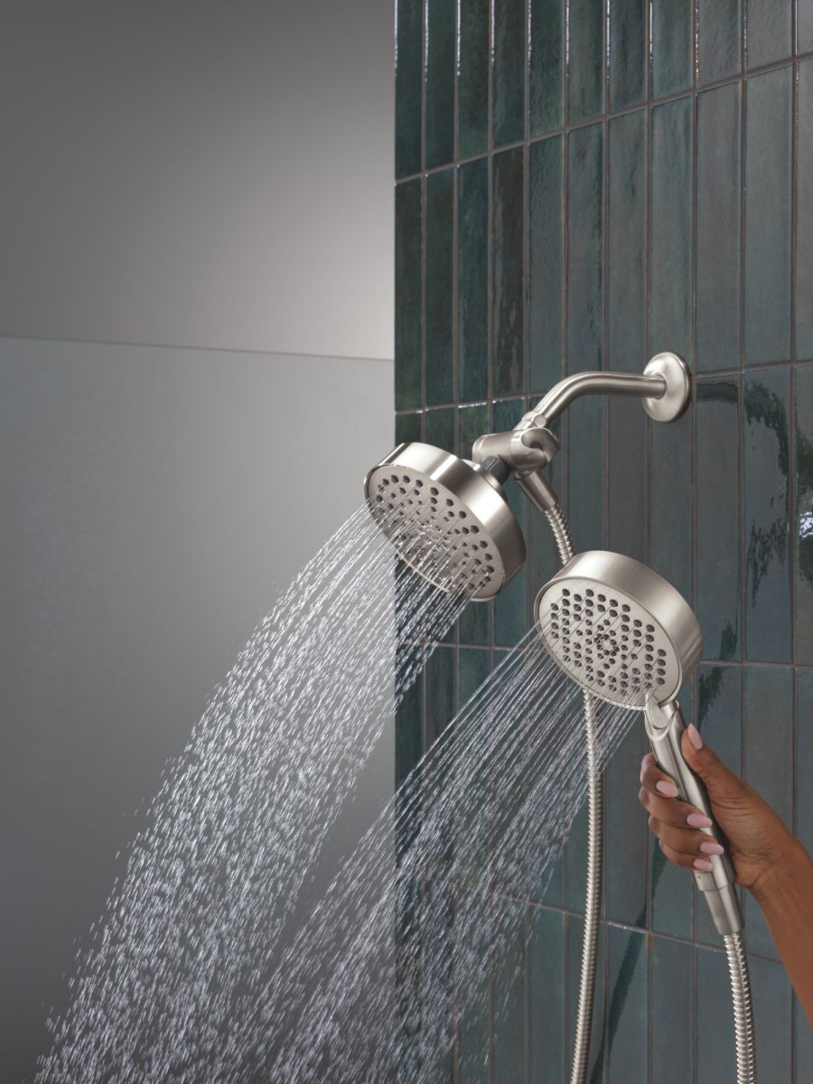 DELTA Universal Showering Components 5-Setting Two-in-One Combination Shower with Additional Mount — Stainless