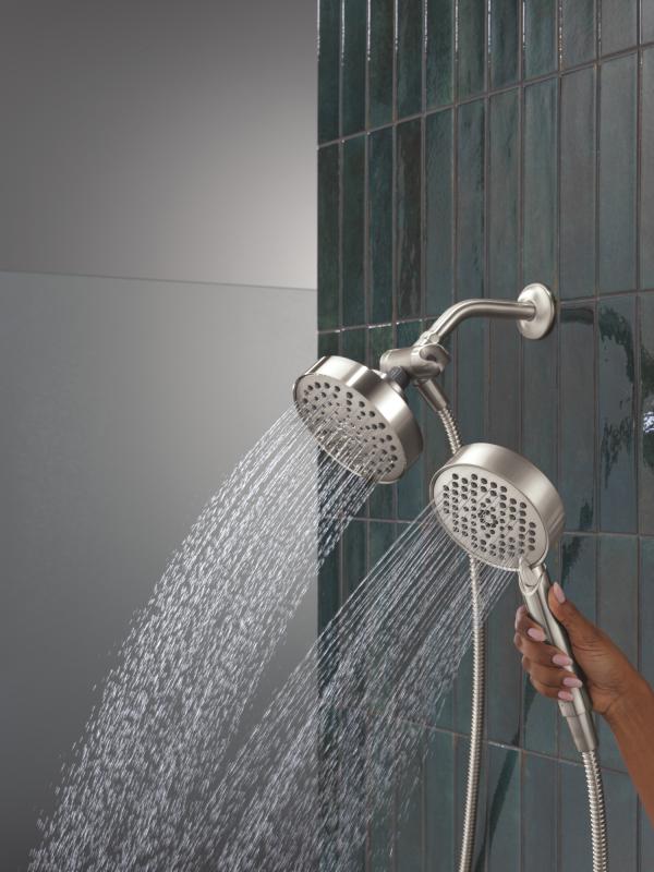 DELTA Universal Showering Components 5-Setting Two-in-One Combination Shower with Additional Mount — Stainless