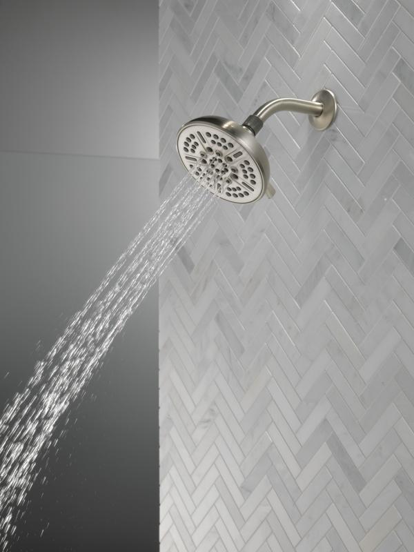 DELTA Universal Showering Components 8-Setting Shower Head — Spotshield Brushed Nickel