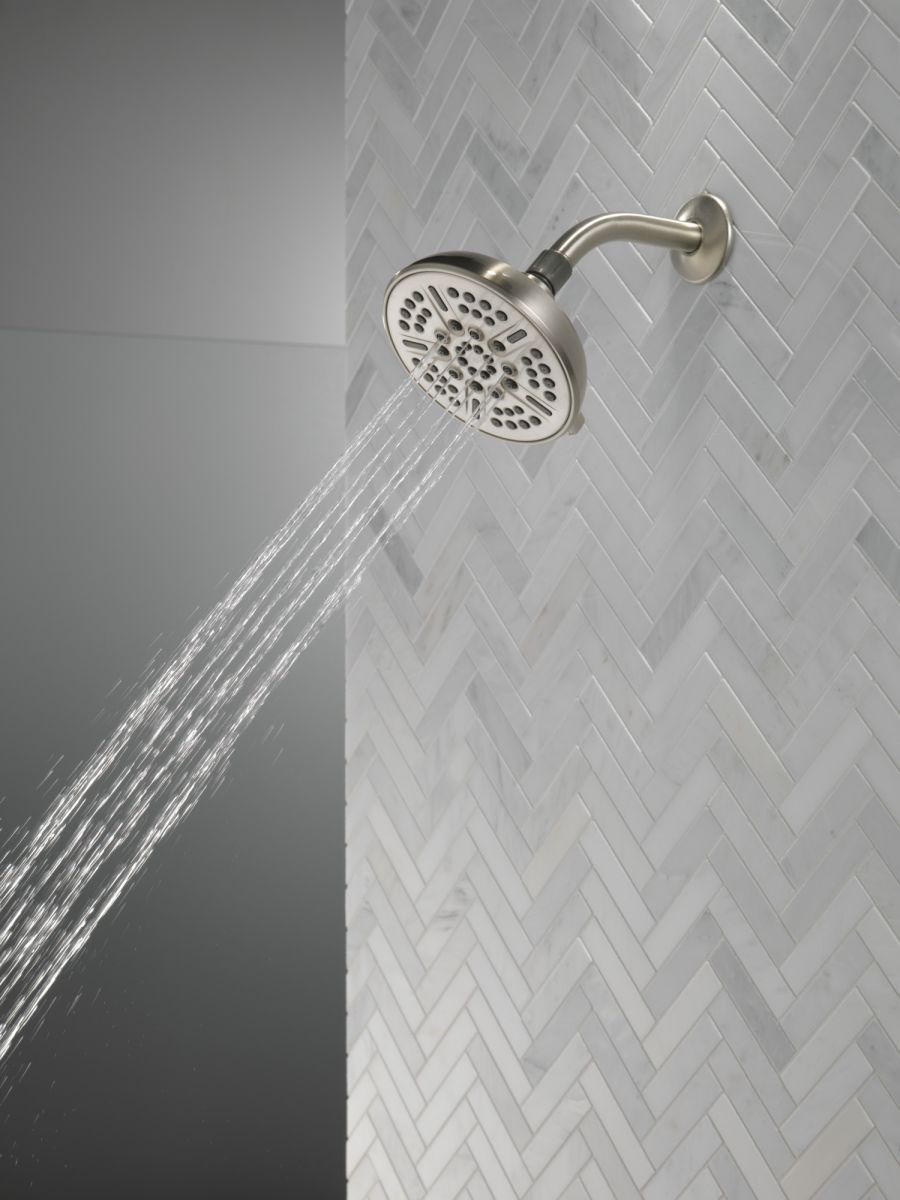 DELTA Universal Showering Components 8-Setting Shower Head — Spotshield Brushed Nickel