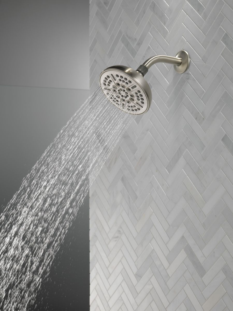 DELTA Universal Showering Components 8-Setting Shower Head — Spotshield Brushed Nickel