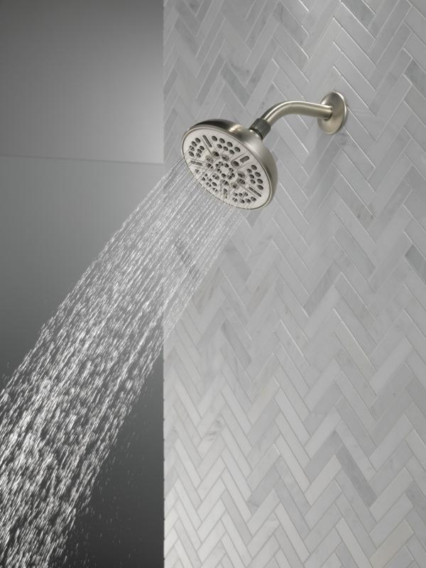 DELTA Universal Showering Components 8-Setting Shower Head — Spotshield Brushed Nickel