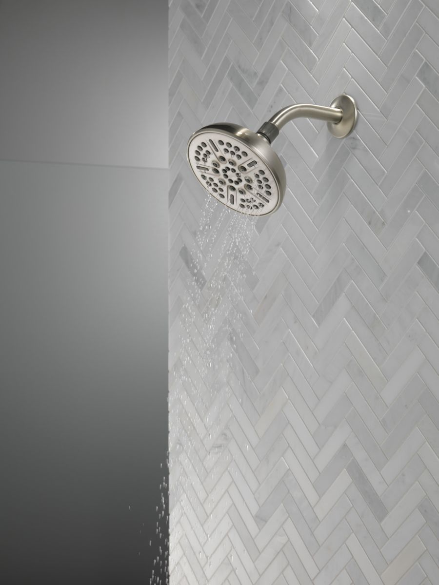 DELTA Universal Showering Components 8-Setting Shower Head — Spotshield Brushed Nickel