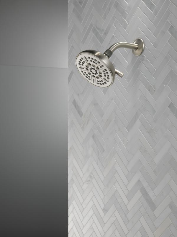 DELTA Universal Showering Components 8-Setting Shower Head — Spotshield Brushed Nickel