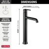 DELTA Trinsic Single Handle Vessel Bathroom Faucet — Matte Black