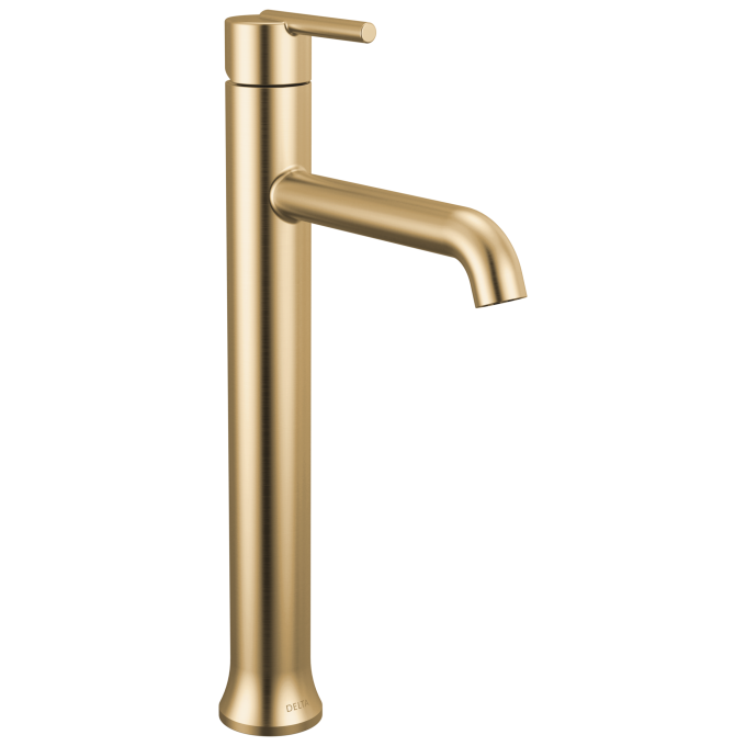 DELTA Trinsic Single Handle Vessel Bathroom Faucet — Champagne Bronze