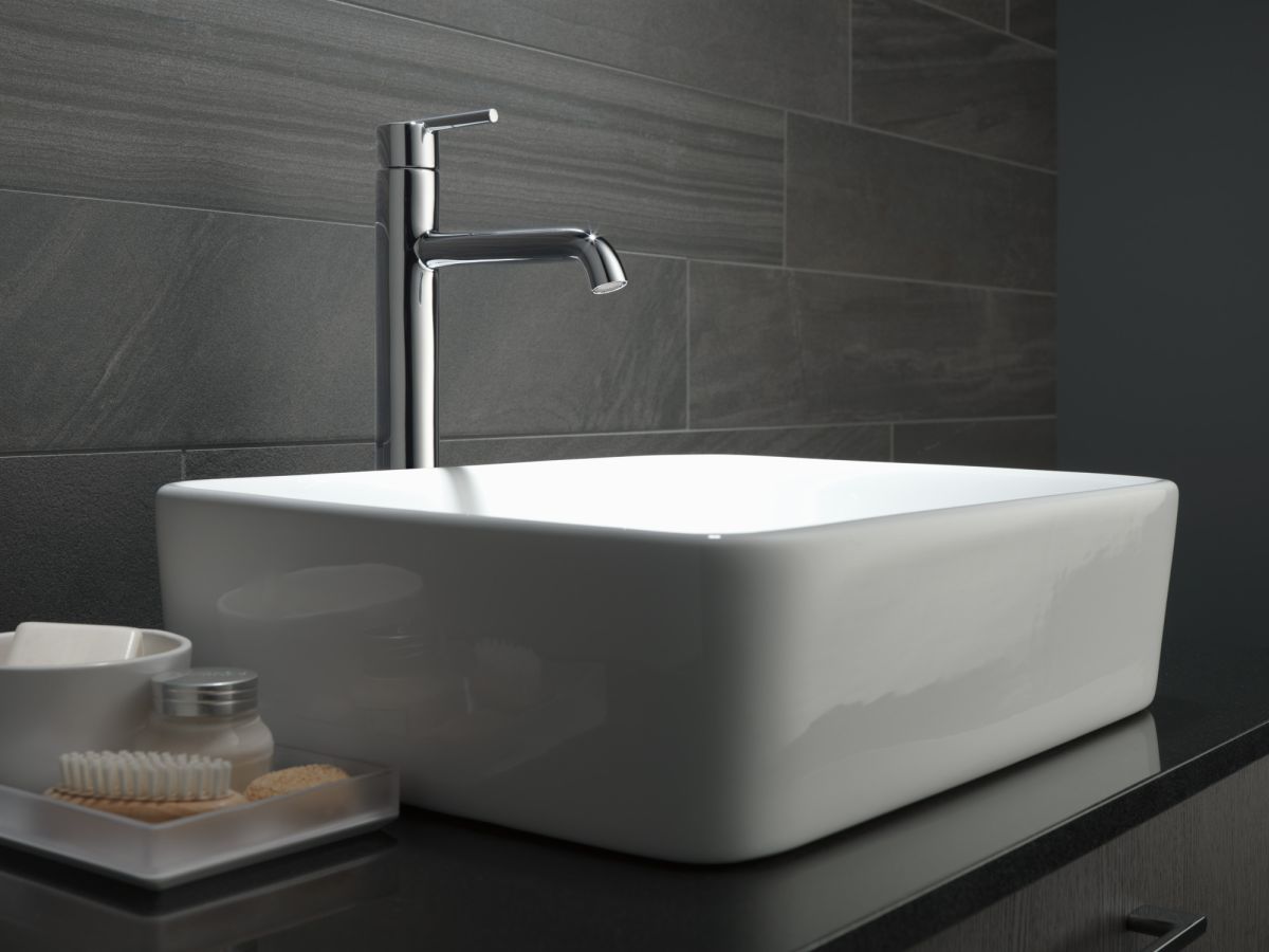 DELTA Trinsic Single Handle Vessel Bathroom Faucet — Chrome