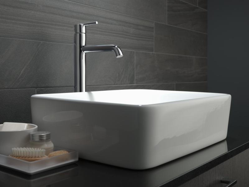 DELTA Trinsic Single Handle Vessel Bathroom Faucet — Chrome