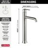 DELTA Trinsic Single Handle Vessel Bathroom Faucet — Stainless