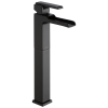 DELTA Ara Single Handle Vessel Channel Bathroom Faucet — Matte Black