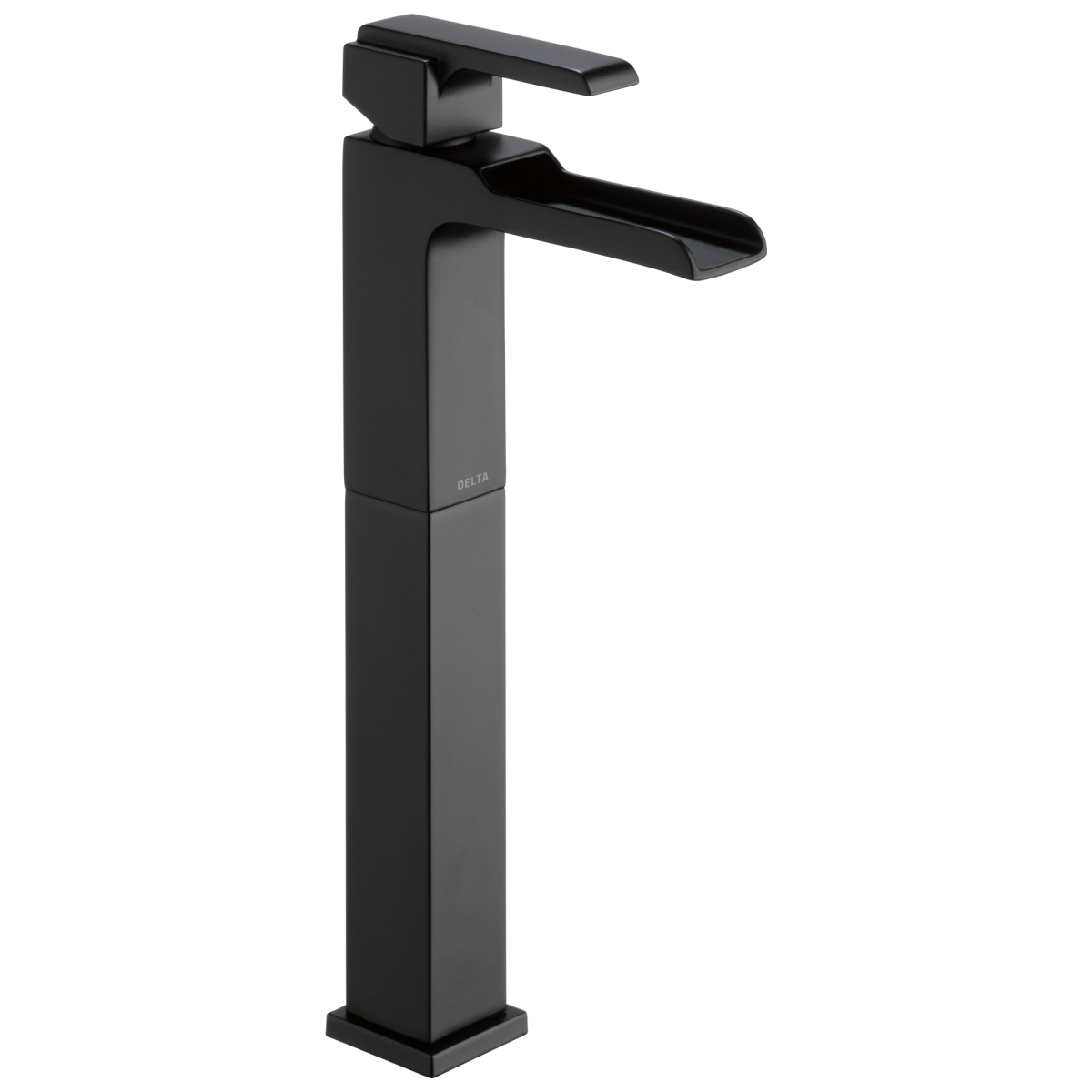DELTA Ara Single Handle Vessel Channel Bathroom Faucet — Matte Black