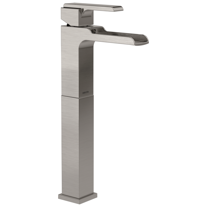 DELTA Ara Single Handle Vessel Channel Bathroom Faucet — Stainless