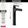 DELTA Zura Single Handle Vessel Bathroom Faucet — Matte Black