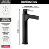 DELTA Zura Single Handle Vessel Bathroom Faucet — Chrome / Matte Black