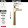 DELTA Zura Single Handle Vessel Bathroom Faucet — Champagne Bronze