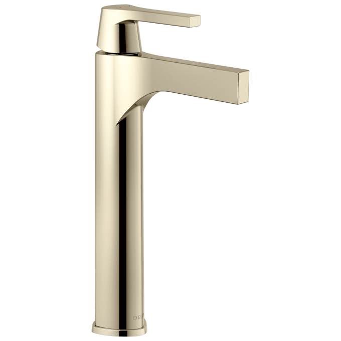 DELTA Zura Single Handle Vessel Bathroom Faucet — Polished Nickel