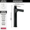 DELTA Zura Single Handle Vessel Bathroom Faucet — Matte Black / Stainless