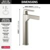 DELTA Zura Single Handle Vessel Bathroom Faucet — Stainless