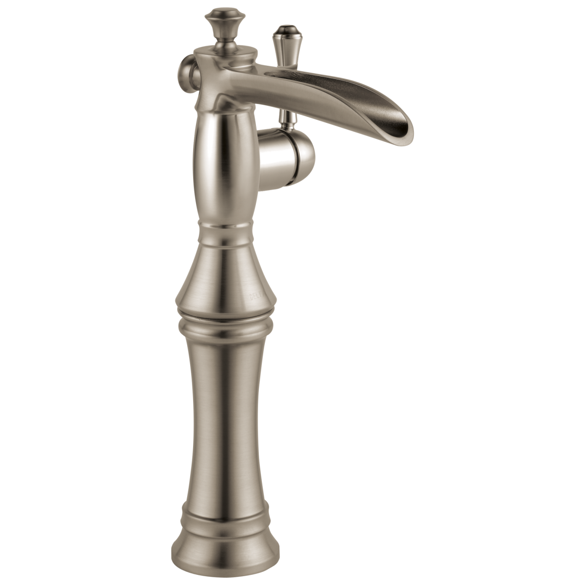 DELTA Cassidy Single Handle Channel Vessel Bathroom Faucet — Stainless