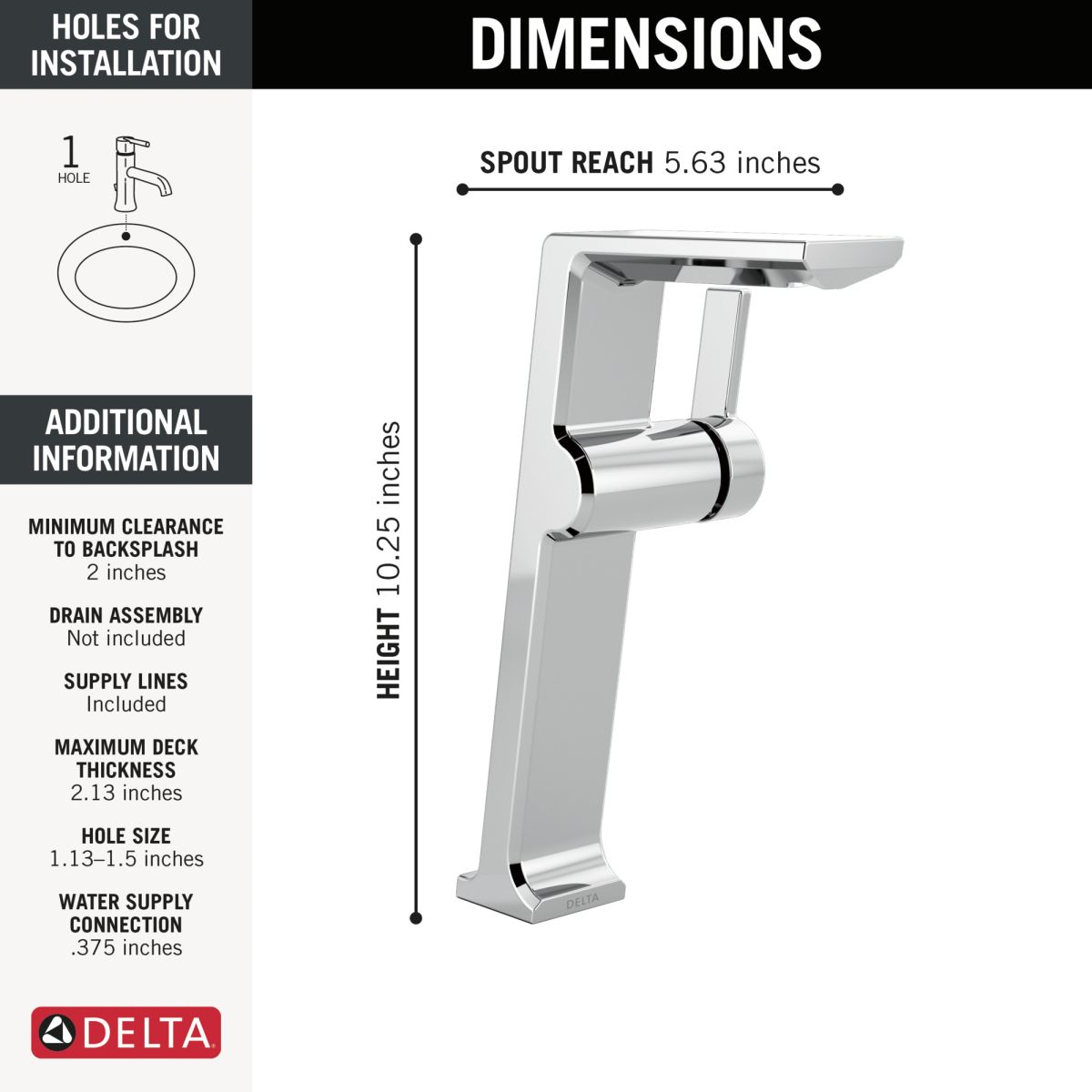 DELTA Pivotal Single Handle Vessel Bathroom Faucet — Lumicoat® Chrome