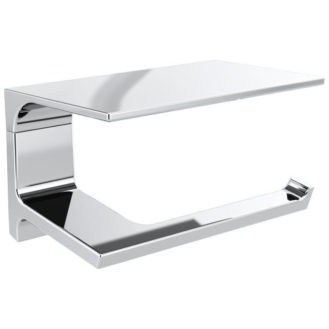 DELTA Pivotal Tissue Holder with Shelf — Chrome
