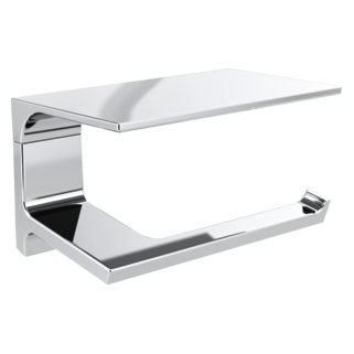 DELTA Pivotal Tissue Holder with Shelf — Chrome
