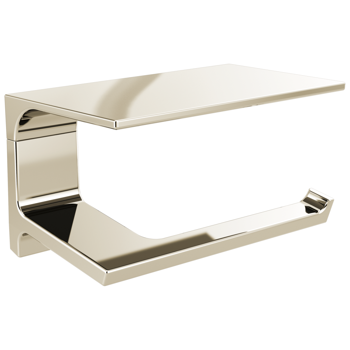 DELTA Pivotal Tissue Holder with Shelf — Polished Nickel