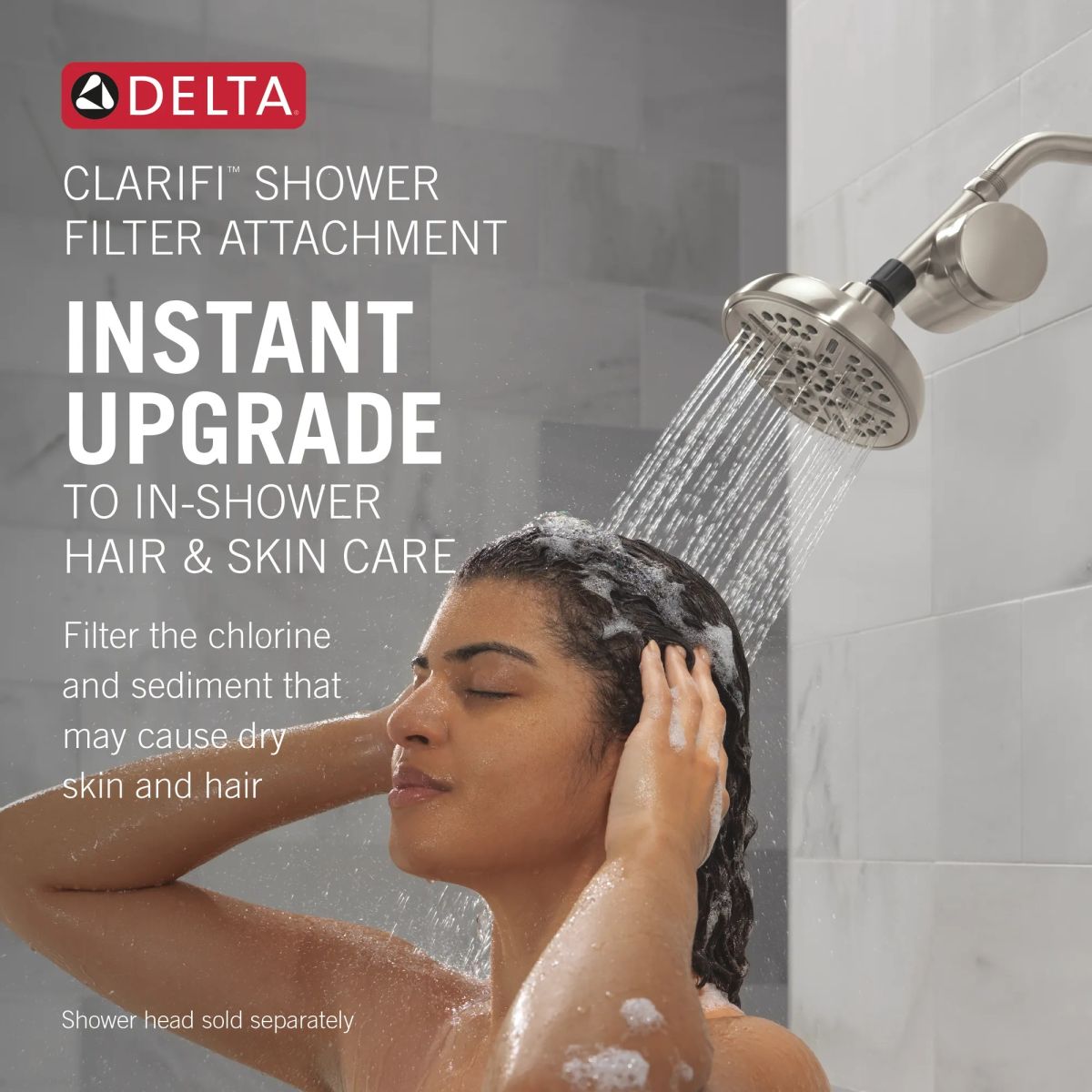 DELTA Clarifi Standard Shower Filter Attachment — Spotshield Brushed Nickel