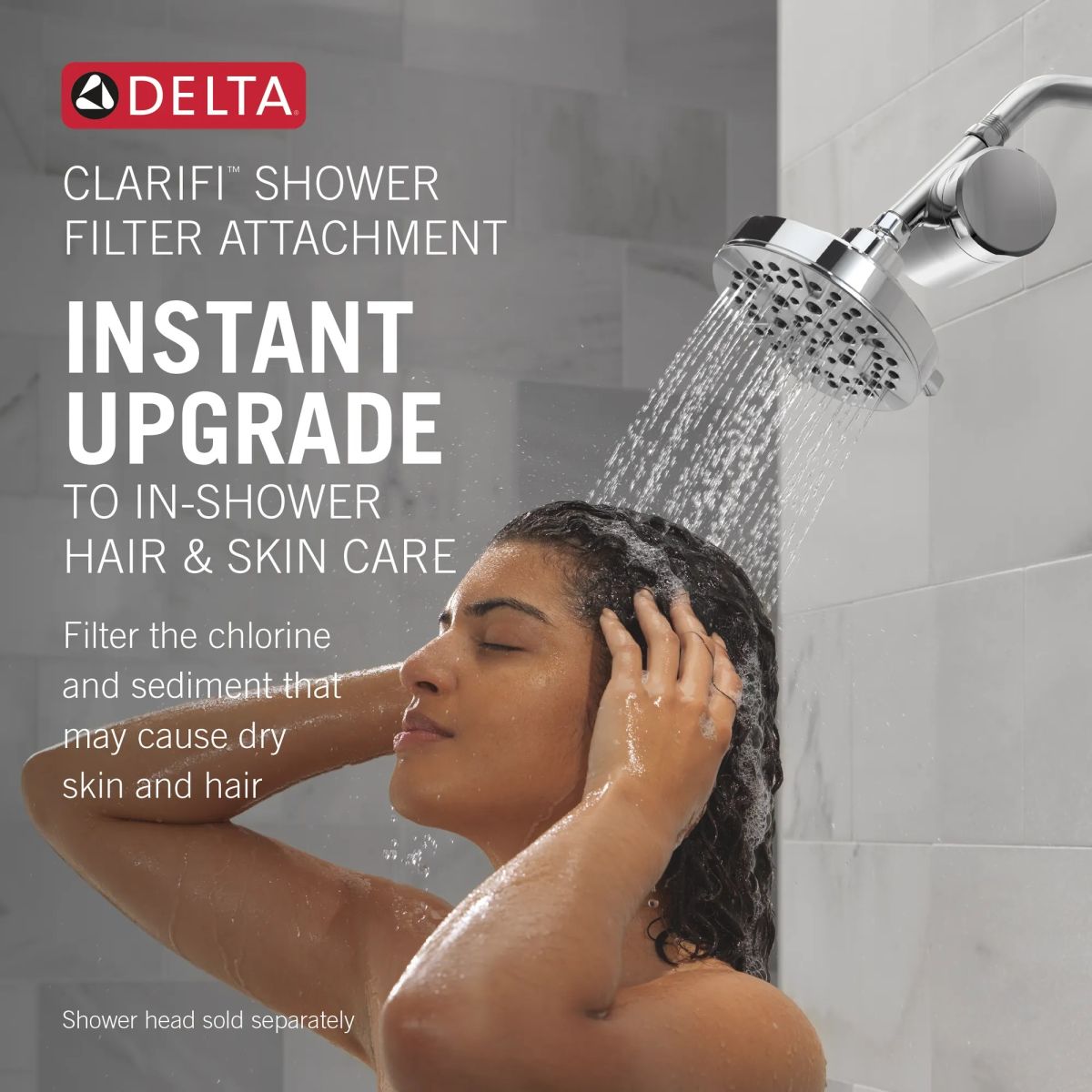 DELTA Clarifi Standard Shower Filter Attachment — Chrome