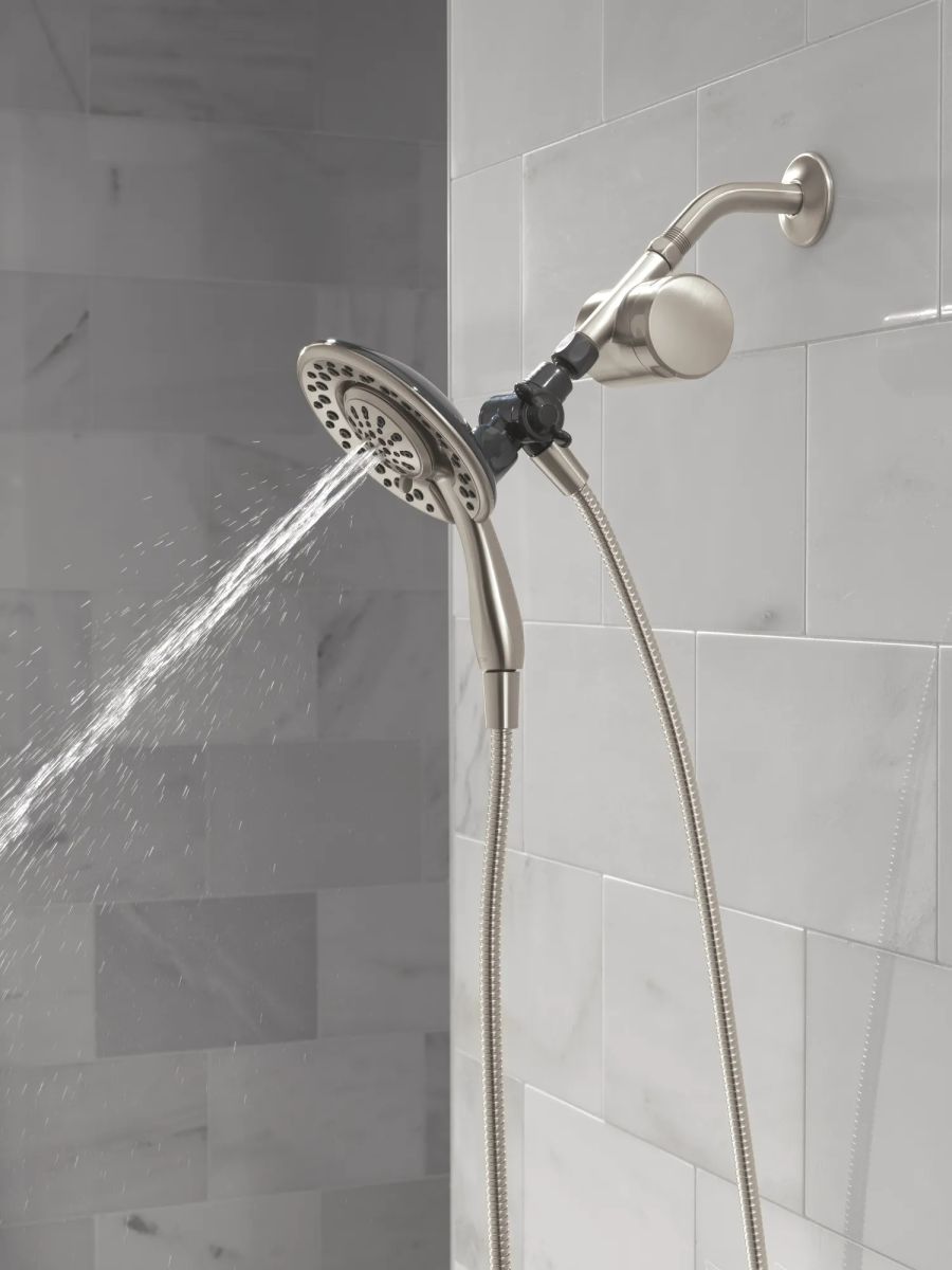 DELTA Clarifi Shower Filter Attachment with 4-Setting In2ition — Spotshield Brushed Nickel