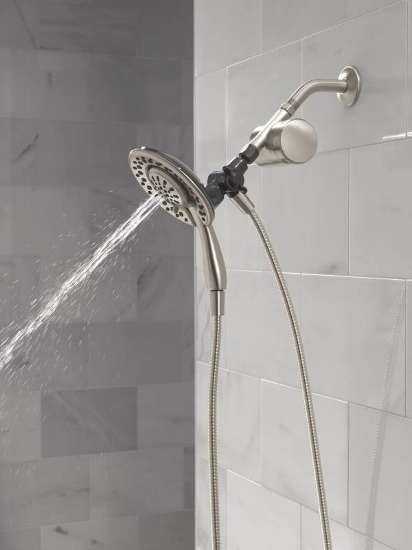 DELTA Clarifi Shower Filter Attachment with 4-Setting In2ition — Spotshield Brushed Nickel