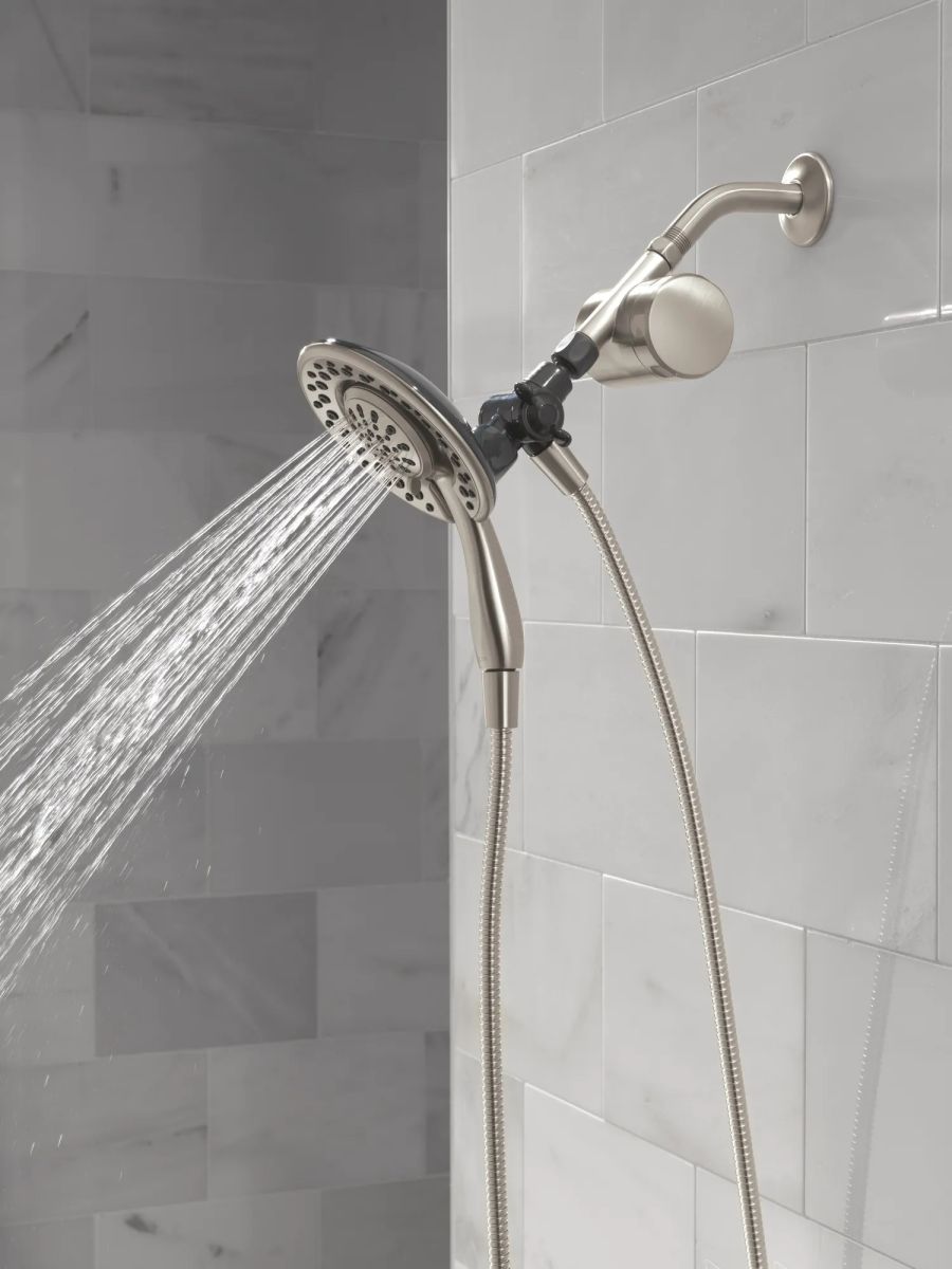 DELTA Clarifi Shower Filter Attachment with 4-Setting In2ition — Spotshield Brushed Nickel