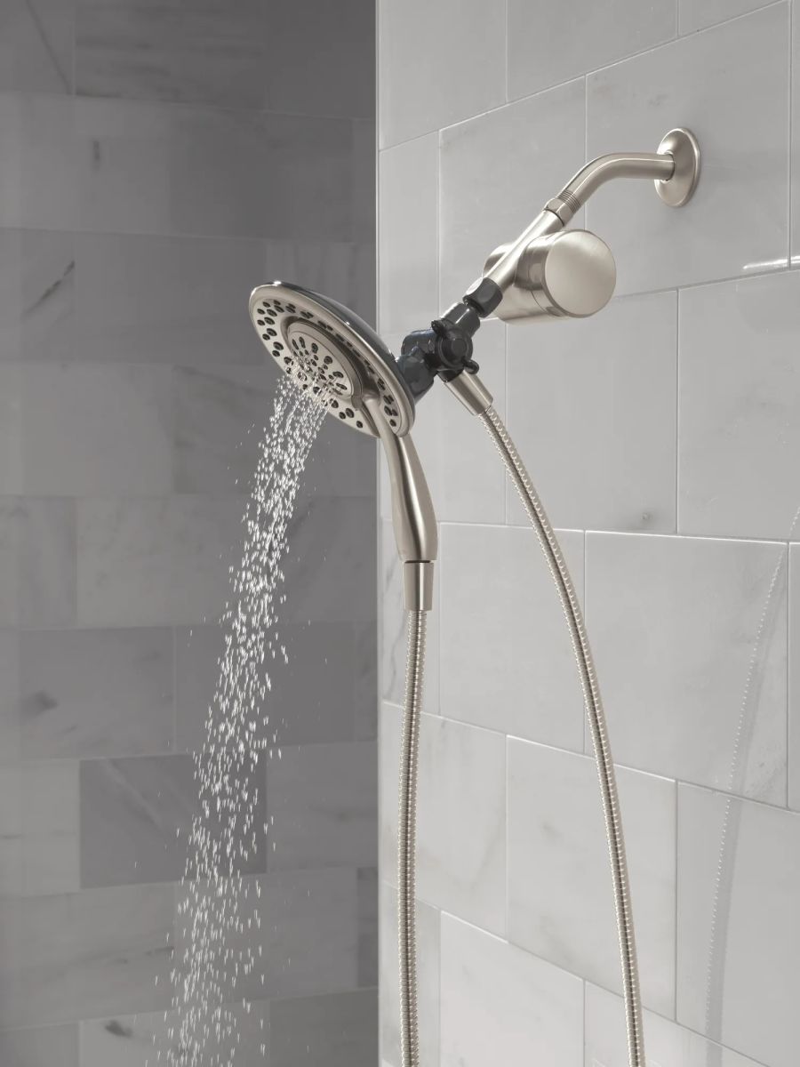 DELTA Clarifi Shower Filter Attachment with 4-Setting In2ition — Spotshield Brushed Nickel