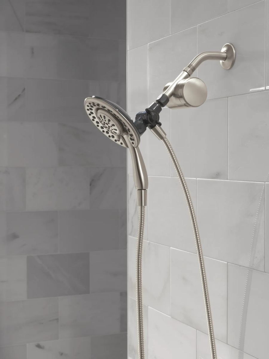 DELTA Clarifi Shower Filter Attachment with 4-Setting In2ition — Spotshield Brushed Nickel