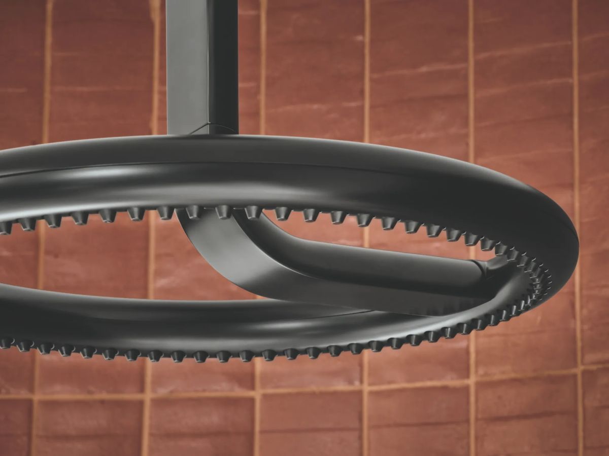 BRIZO Roccesco 12" Ceiling Mount Shower Arm and Flange — Matte Black