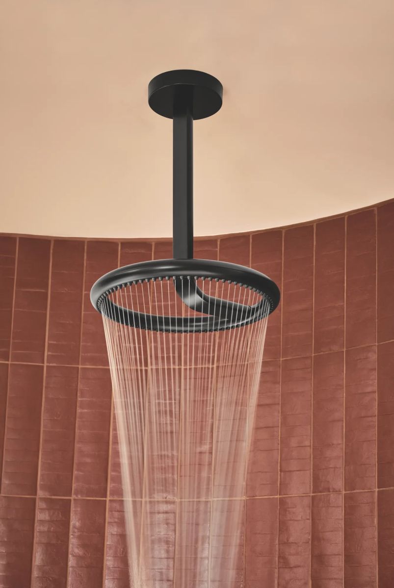 BRIZO Roccesco 12" Single-Function Halo Raincan Shower Head - 1.75 GPM — Matte Black