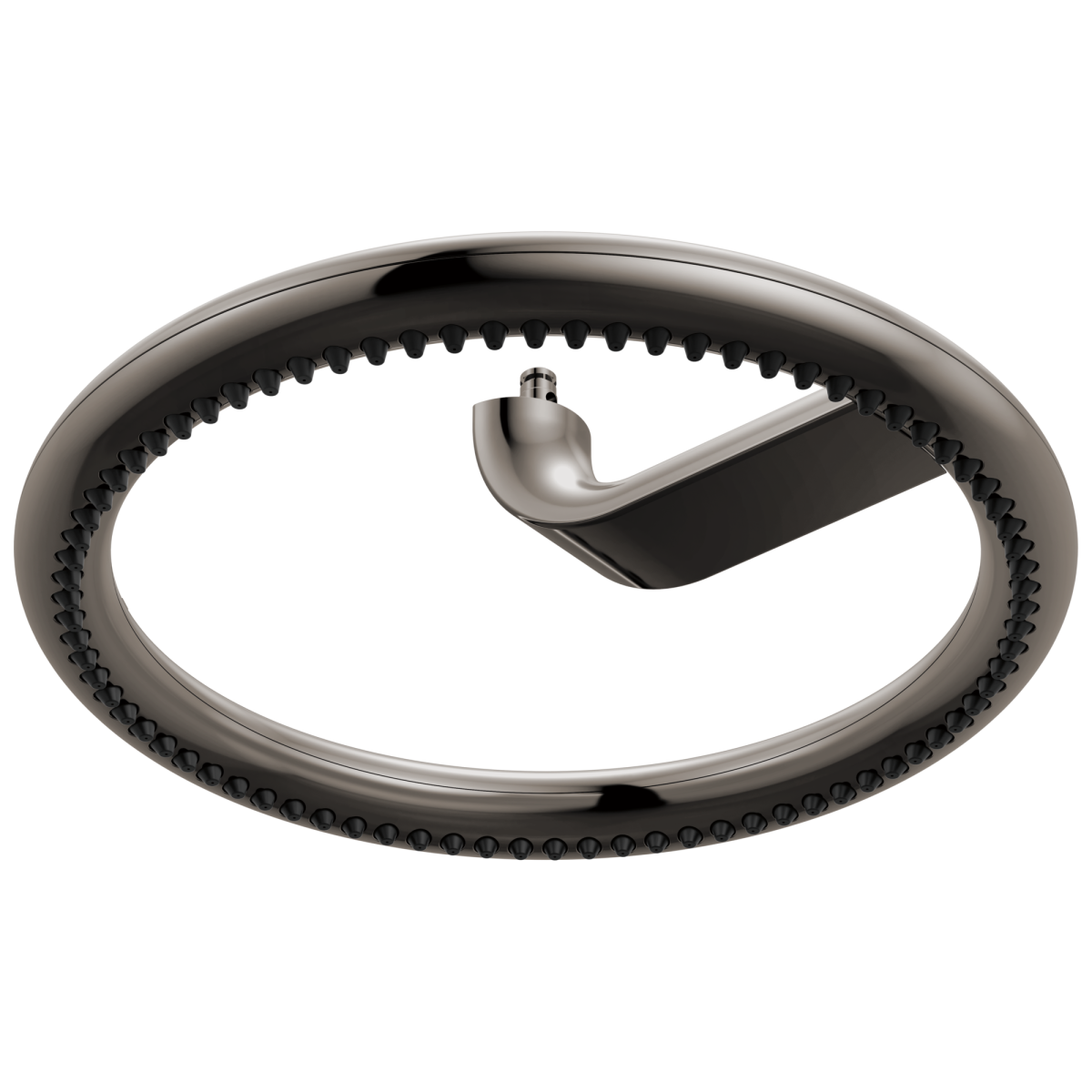 BRIZO Roccesco 12" Single-Function Halo Raincan Shower Head - 1.75 GPM — Brilliance Black Onyx