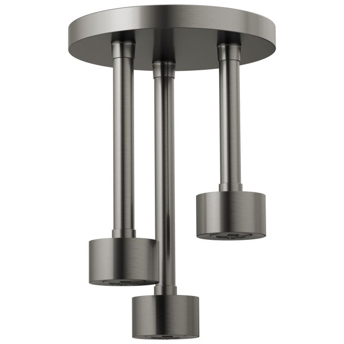 BRIZO Essential Shower Linear Round Single-Function H2Okinetic Pendant Raincan Shower Head — Luxe Steel