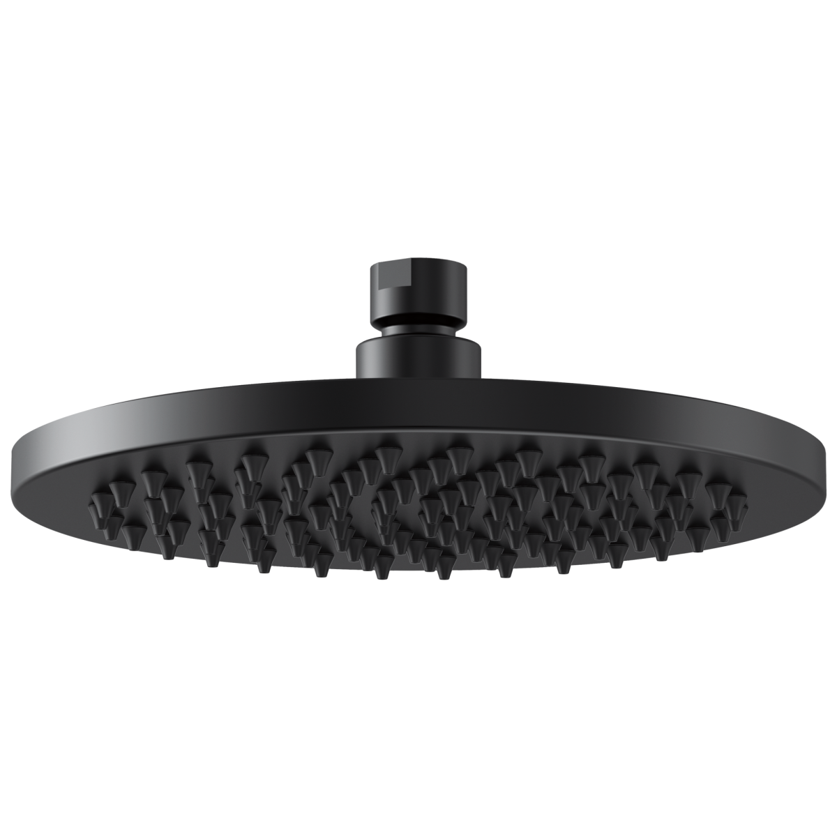BRIZO Essential Shower 8" Linear Round Single-Function Raincan Shower Head - 1.75 GPM — Matte Black