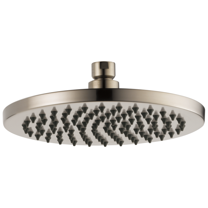 BRIZO Essential Shower 8" Linear Round Single-Function Raincan Shower Head - 1.75 GPM — Brushed Nickel