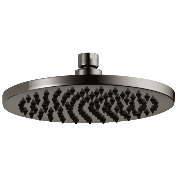 BRIZO Allaria 8" Linear Round Single-Function Raincan Shower Head - 1.75 GPM — Brilliance Black Onyx