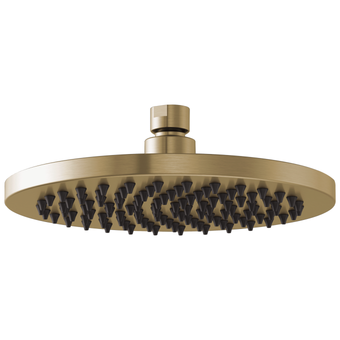 BRIZO Essential Shower 8" Linear Round Single-Function Raincan Shower Head - 1.75 GPM — Luxe Gold
