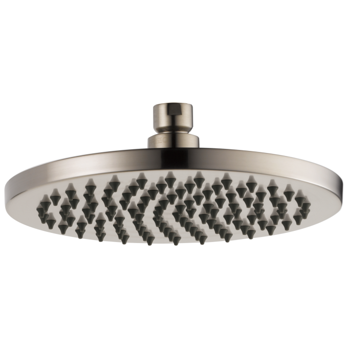 BRIZO Essential Shower 8" Linear Round Single-Function Raincan Shower Head - 2.5 GPM — Luxe Nickel