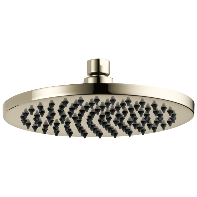 BRIZO Essential Shower 8" Linear Round Single-Function Raincan Shower Head - 1.75 GPM — Polished Nickel