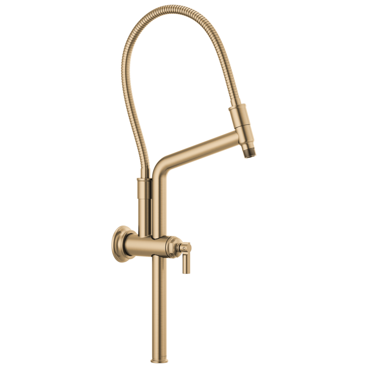 BRIZO Essential Shower 10 7/16" Classic Slide Bar Shower Arm And Flange — Luxe Gold